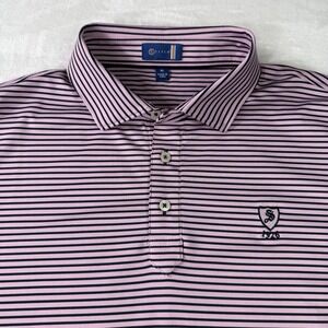 Stitch Polo Shirt Mens Size XL Pink Navy Striped Performance Stretch Golf